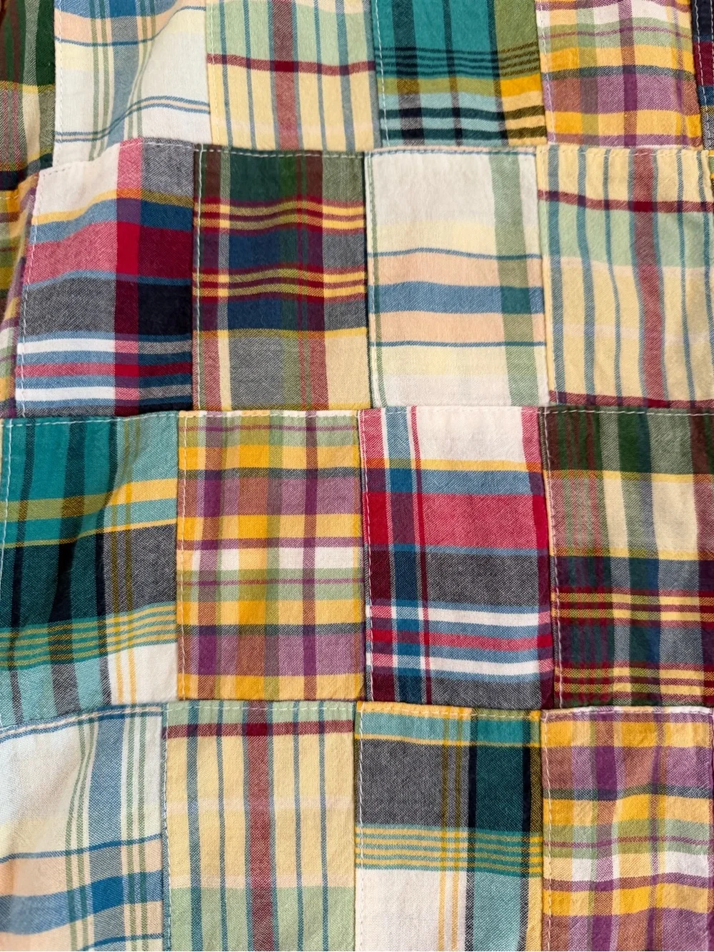 J. Crew Factory Madras Patchwork Plaid Cropped Pants - Picture 4 of 9
